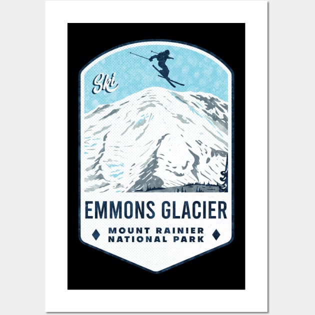 Ski Emmons Glacier Mount Rainier National Park Wall Art by JordanHolmes